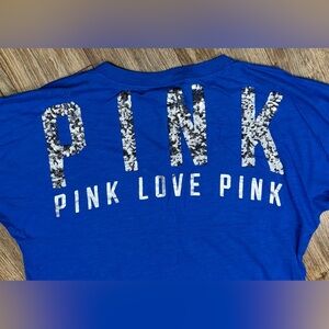 PINK Victoria's Secret Royal Blue V-Neck Tee